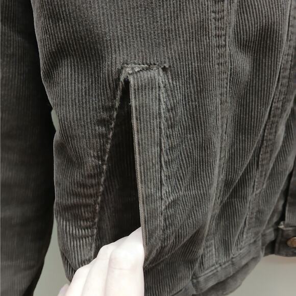 VTG Y2K Old Navy Corduroy Trucker Jacket Men's Large Sherpa Lined Brown SZ Large - Picture 2 of 7
